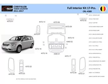 Chrysler Town Country 2011-2016 Intérieur WHZ Kit de garniture de tableau de bord 18 pièces - 1