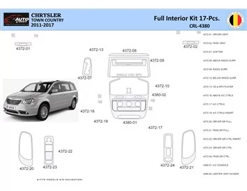 Chrysler Town Country 2011-2016 Interieur WHZ Dashboard trim kit 18 delig - 1