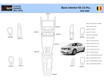 Dodge Avenger 2010-2014 Interior WHZ Dashboard trim kit 15 Parts - 1 - Interior Dash Trim Kit