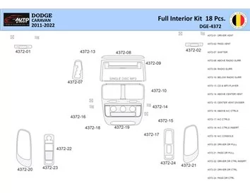 Dodge Caravan 2008-2016 Intérieur WHZ Kit de garniture de tableau de bord 18 pièces - 1