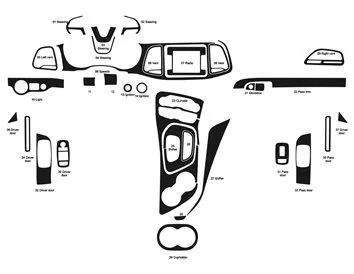 Dodge Challenger 2015-2023 Intérieur WHZ Kit de garniture de tableau de bord 24 pièces - 1