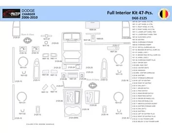 Dodge Charger LX 2006-2010 Intérieur WHZ Kit de garniture de tableau de bord 47 pièces - 1