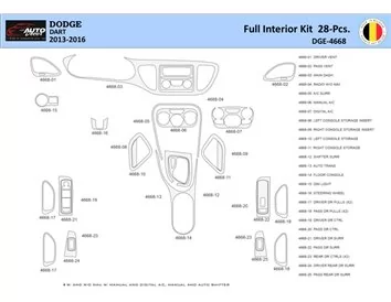 Dodge Dart PF 2012-2016 Intérieur WHZ Kit de garniture de tableau de bord 28 pièces - 1