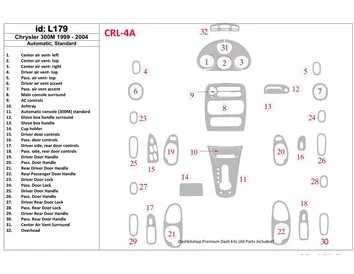 Chrysler 300M 1999-UP Chrysler 300M, Automatische Versnellingsbak Interieur BD Dash Trim Kit - 1