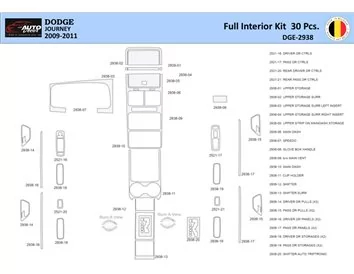 Dodge Journey 2009-2011 Intérieur WHZ Kit de garniture de tableau de bord 30 pièces - 1