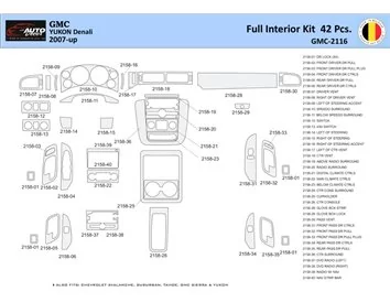 GMC Yukon 2007-2014 Intérieur WHZ Kit de garniture de tableau de bord 42 pièces - 1
