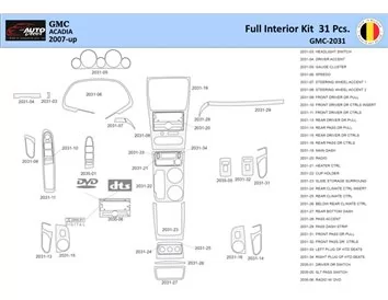 GMC Acadia 2007-2016 Intérieur WHZ Kit de garniture de tableau de bord 31 pièces - 1
