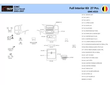 GMC Denali 2003-2006 Intérieur WHZ Kit de garniture de tableau de bord 27 pièces - 1