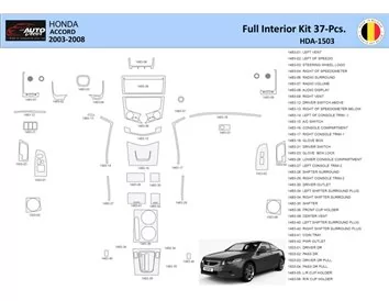 Honda Accord 2003-2007 Intérieur WHZ Kit de garniture de tableau de bord 37 pièces - 1
