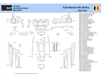 Honda Accord 2014-2022 Intérieur WHZ Kit de garniture de tableau de bord 56 pièces - 1