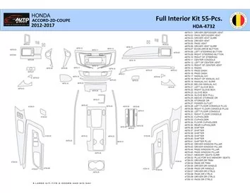 Honda Accord 2014-2022 Intérieur WHZ Kit de garniture de tableau de bord 55 pièces - 1