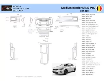 Honda Accord 2014-2022 Intérieur WHZ Kit de garniture de tableau de bord 32 pièces - 1