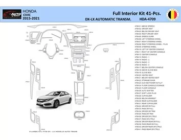 Honda Civic XI 2015-2021 Intérieur WHZ Kit d'habillage tableau de bord 41 Pièces - 1