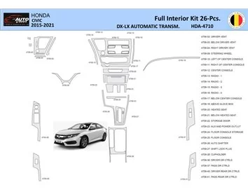 Honda Civic XI 2015-2021 Intérieur WHZ Kit d'habillage tableau de bord 26 Pièces - 1