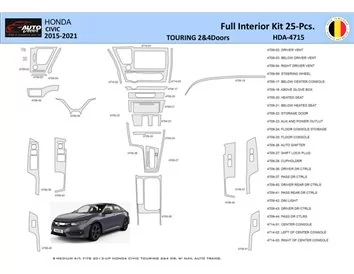 Honda Civic XI 2015-2021 Intérieur WHZ Kit d'habillage tableau de bord 25 Pièces - 1
