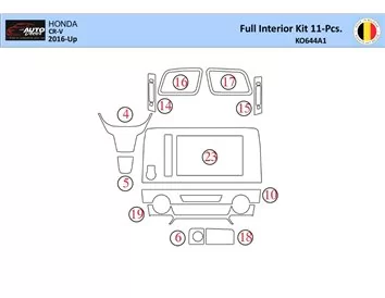 Honda CR-V 2016-2022 Interieur WHZ Dashboard trim kit 15 delig - 1