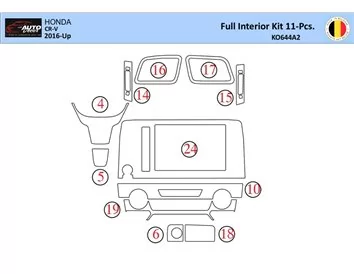 Honda CR-V 2016-2022 Interieur WHZ Dashboard trim kit 16 delig - 1