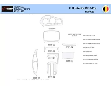 Hyunda Coupé 1997-1999 Intérieur WHZ Kit de garniture de tableau de bord 20N Pièces - 1
