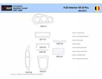Hyunda Coupé 1997-1999 Intérieur WHZ Kit de garniture de tableau de bord 20 pièces - 1