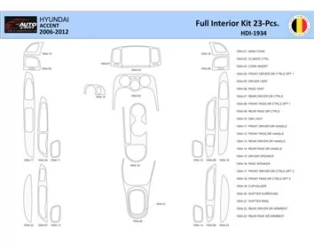 Hyundai Accent 2005-2011 Interieur WHZ Dashboard sierset 23 delig - 1