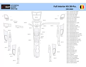 Hyundai Accent 2012-2017 Interieur WHZ Dashboard trim kit 17 delig - 1