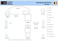 Hyundai Elantra 2001-2003 Intérieur WHZ Kit de garniture de tableau de bord 13 pièces - 1