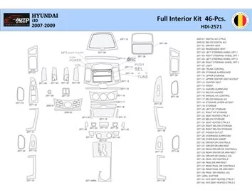 Hyundai-i30 2007-2009 Intérieur WHZ Kit de garniture de tableau de bord 46 pièces - 1