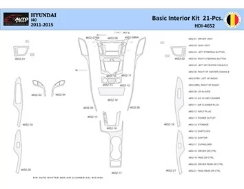 Hyundai i40 2011-2015 Intérieur WHZ Kit de garniture de tableau de bord 21 pièces - 1