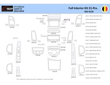Hyundai Santa Fe 2010-2012 Interieur WHZ Dashboard sierset 21 delig - 1