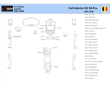 Hyundai Sonata 2002-2005-24 Kit de garniture de tableau de bord intérieur WHZ 24 pièces - 1