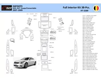 Infiniti G35 2007–2013 Berline Intérieur WHZ Kit de garniture de tableau de bord 38 pièces - 1