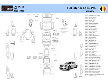 Infiniti G37 2008–2015 Sedan Interieur WHZ Dashboard trim kit 40 onderdelen - 1