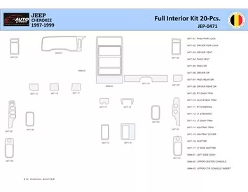 Jeep Cherokee 1997-1999 Interieur WHZ Dashboard trim kit 20 Delig - 1