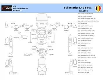 KIA Carens 2009 Intérieur WHZ Kit de garniture de tableau de bord 32 pièces - 1