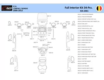 KIA Carens 2009 Interieur WHZ Dashboard trim kit 34 delig - 1