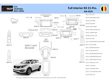 KIA Sportage 2011 Intérieur WHZ Kit garniture tableau de bord 21 Pièces - 1