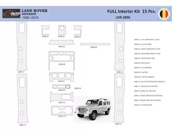 Land Rover Defender 2008 Intérieur WHZ Kit de garniture de tableau de bord 15 pièces - 1