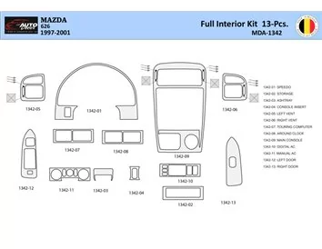 Mazda 626 1997-2001 Intérieur WHZ Kit de garniture de tableau de bord 13 pièces - 1