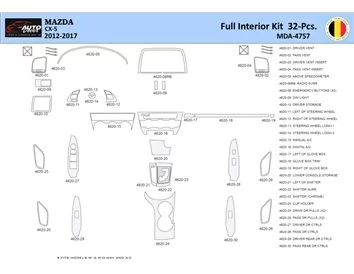 Mazda CX5 2012-2017 Intérieur WHZ Kit de garniture de tableau de bord 32 pièces - 1