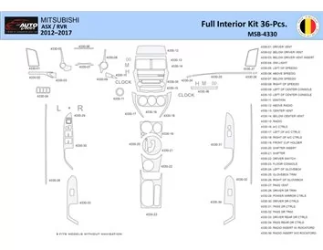 Mitsubishi ASX 2011 Intérieur WHZ Kit garniture tableau de bord 36 Pièces - 1