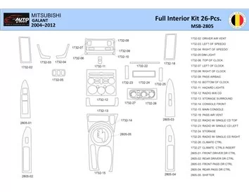 Mitsubishi Galant 2004-2012 Interieur WHZ Dashboard trim kit 26 delig - 1