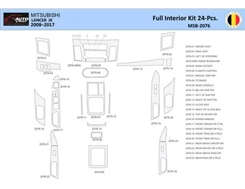 Mitsubishi Lancer-2008 Interieur WHZ Dashboard trim kit 24 delig - 1
