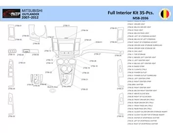 Mitsubishi Outlander 2006-2012 Intérieur WHZ Kit de garniture de tableau de bord 35 pièces - 1