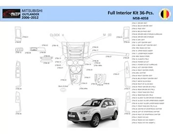 Mitsubishi Outlander 2006-2012 Intérieur WHZ Kit de garniture de tableau de bord 36 pièces - 1