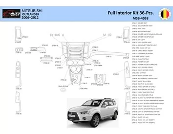 Mitsubishi Outlander 2006-2012 Interieur WHZ Dashboard trim kit 36 delig - 1