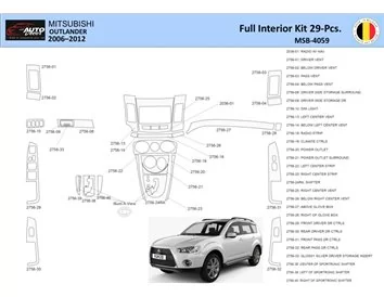 Mitsubishi Outlander 2006-2012 Intérieur WHZ Kit de garniture de tableau de bord 29 pièces - 1