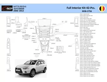 Mitsubishi Outlander 2007 Intérieur WHZ Kit de garniture de tableau de bord 42 pièces - 1