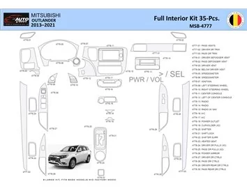Mitsubishi Outlander 2013-2021 Intérieur WHZ Kit de garniture de tableau de bord 35 pièces - 1