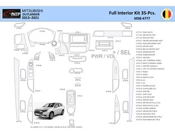 Mitsubishi Outlander 2013-2021 Interieur WHZ Dashboard trim kit 35 delig - 1