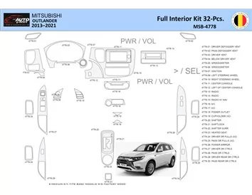 Mitsubishi Outlander 2013-2021 Intérieur WHZ Kit de garniture de tableau de bord 32 pièces - 1
